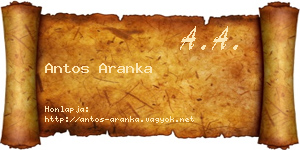 Antos Aranka névjegykártya
